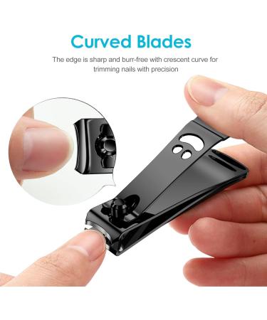 longzon Nail Clippers 2 Pack Nail Clipper Set Stainless Steel Nail Cutter Fingernails Toenails Thick Nails Kit for Men&Women - Black - Buy Online on GoSupps.com