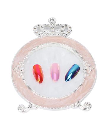 ZJchao Nail Art Plate Resin Color Mixing Beautiful Nail Gel Color Painting Palette Nail Art Painting Palettes Gold Edge Nail Holder Nail Art Display Board Resin Nail Color Mixing SILVER