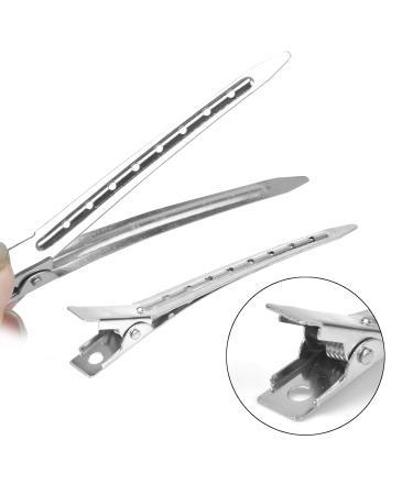 26-Piece Silver Duck Bill Hair Clips Set - 3.5-inch Alligator Clamps for Hairdressers & Women | Professional Metal Hair Clips - Buy Online on GoSupps.com