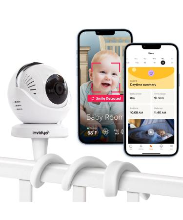 invidyo WiFi Baby Monitor with Camera and Audio | Cry Detection & Stranger Alerts | 1080P Full HD Video, Night Vision, Two Way Talk, Temperature Sensor | Remote Pan & Tilt with Smart Phone App 1 Camera