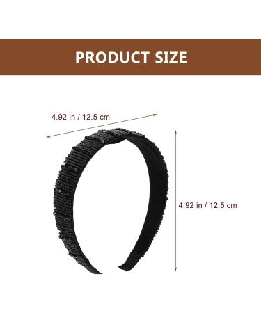 Minkissy Womens Fashion Headbands Rhinestone Crystal Headband Wedding Hand- made Headband Wide Beaded Bling Hair Accessories for Women (Black) Womens Workout Headbands - Buy Online on GoSupps.com