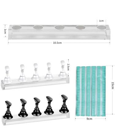Blueseabuy Nail Stand Set - 2 Pcs Acrylic & Press On Nails Holder | Essential Nail Tips Stand for Beginners | Practical Magnetic Nail Design Accessories - Buy Online on GoSupps.com