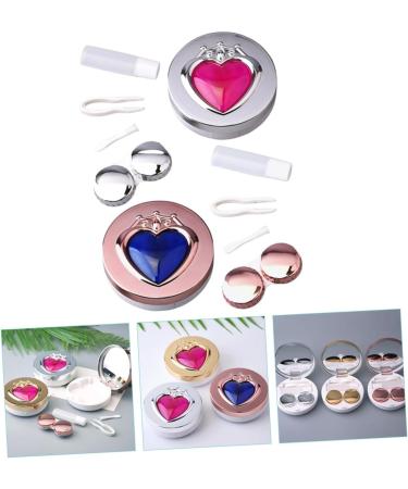 Buy Homsfou 4-Piece Contact Lens Container Set Stylish Interchangeable Cases with Mirror Film Perfect for International Shipping! - Buy Online on GoSupps.com