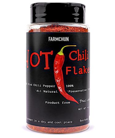 FARMCHUN: 4oz Thai Chili Pepper Flakes, Thai Birds Eye Chili, Spicy Lover, Taste of Variety, Essential Spice Seasoning for Cookshelf Kitchen