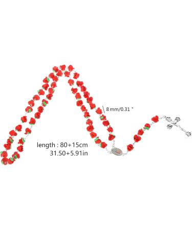 Oralgos Rosary Pearls - Vintage Catholic Rosary Necklace for Women & Girls | Elegant Flower Prayer Cross & Crucifix Jewelry - Buy Online on GoSupps.com