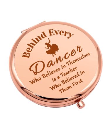 Dance Teacher Appreciation Gifts Compact Makeup Mirror for Dance Mom Dance Coach Dance Teachers Gifts for Women Thank You Gifts Folding Makeup Mirror Christmas Birthday Retirement Gifts