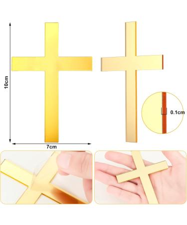 16 Pieces Baptism Cake Toppers Crossing Cupcake Toppers Gold Mirror Acrylic Cake Topper Baptism Decor Christian Decorations (Classic Style) - Buy Online on GoSupps.com