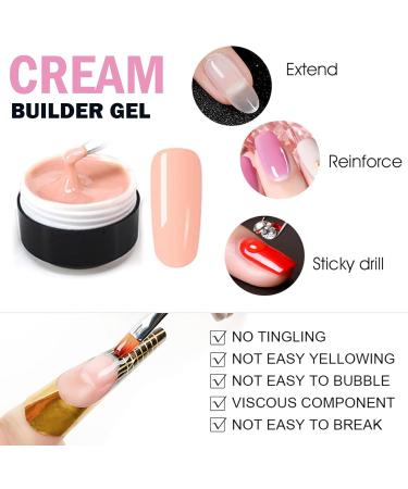 Nude Color Nail Extension Gel Kit with Nail Brush & 100Pcs Forms - UV/LED Builder Gel for Nails Art Beginners - Buy Online on GoSupps.com