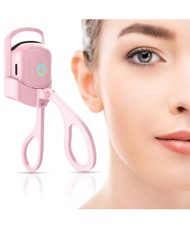 Electric Eyelash Curlers USB Rechargeable Eye Lash Curler with Comb 2 Heating Modes Quick Natural Curling Eye Lashes for Long Lasting Upgraded Model (Pink)