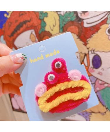 PLCPDM Creative Large Mouth Frog Shape Hairpin for Girls Taking Photo Hair Barrettes Aesthetics Plush Hair Accessories Red - Buy Online on GoSupps.com