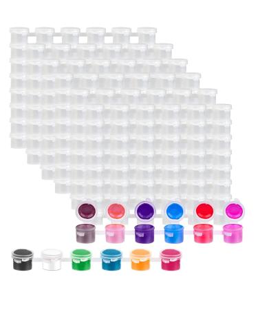JAPCHET 120 Strips 720 Pots 3ml Empty Paint Strips Mini Paint Container Strips Cup Pots Clear Plastic Storage Containers for Classrooms  Schools  Paintings Art Festivals
