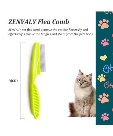 Zenvaly Flea Comb & Tear Stain Remover for Cats & Dogs | Lice & Dirt Comb | Green Pet Grooming Tool - Buy Online on GoSupps.com