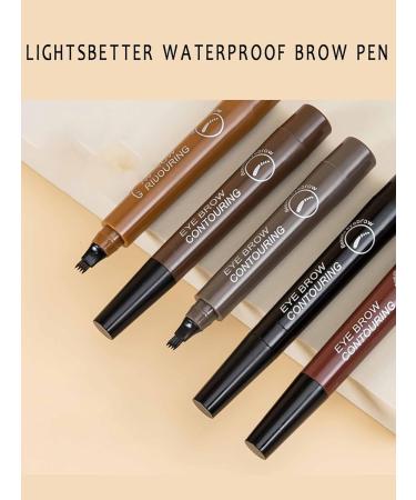 Lightsbetter Waterproof Brow Pen Microblading Eyebrow Pen Lightbetter Eyebrow Pen Natural Precise 4 Point Eyebrow Pencil (Light brown) - Buy Online on GoSupps.com