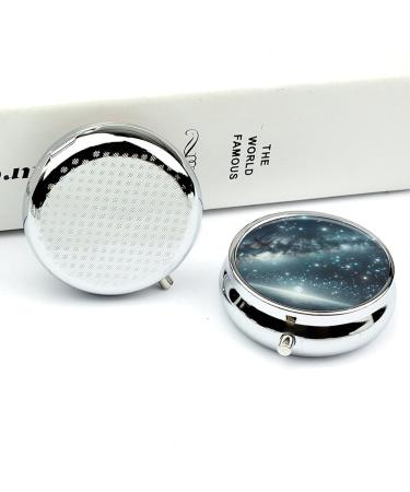 Small Travel Pill Case Round Metal Pill Box for Pocket Purse 3 Compartment Portable Pill Holder Mini Pill Organizer for Travel or Daily - Star Star 2 - Buy Online on GoSupps.com