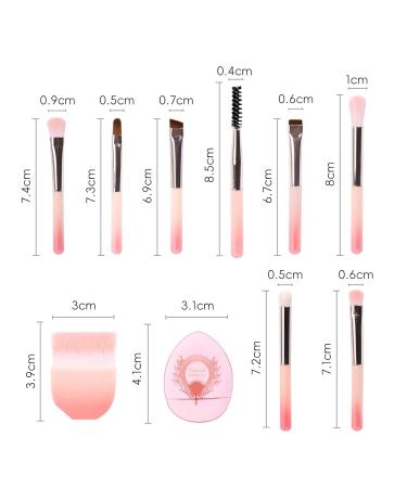 Travel Makeup Brush Set - 10 Mini Brushes with Case | Foundation Blending Eyeshadow & Blush | Perfect Makeup Gift (Pink - Buy Online on GoSupps.com