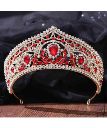 Baroque Queen Tiaras Crown Rhinestone Gold Wedding Birthday Party Hair Accessory - Buy Online on GoSupps.com