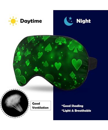 Green Raster Symbols Playing Cards Sleep Mask - Adjustable Strap, Blocks Light, Ideal for Travel - Men and Women - Buy Online on GoSupps.com
