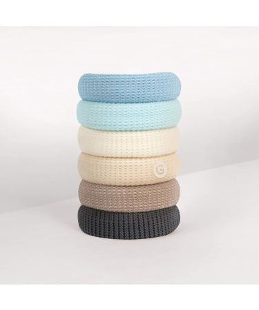 GIMME Bands Thick Fit Hair Ties | No Break Microfiber Thick Hair Elastics | A Firm Yet Gentle All Day Hold with No Snagging, Dents, or Breakage | Beach