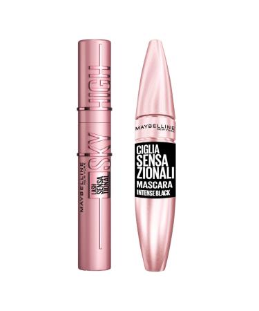 Maybelline New York Sky High Volumizing and Extension Mascara Color Black + Lash Sensational Volumizing Mascara Color Intense Black Sky High Black + Lash Sensational Intense Black
