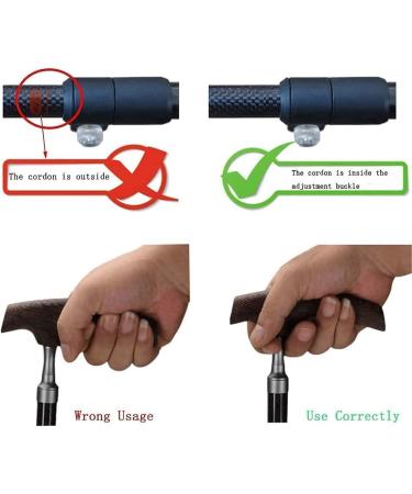 Canes Durable Elderly Crutch Carbon 220G Ultralight Chicken Wing Wood Adjustable Telescopic Rod Solid Wood Nonslip Old Walking Stick/Withstand Weight 70KG - Buy Online on GoSupps.com