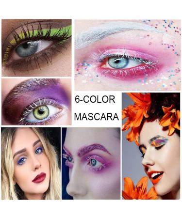 Easilydays Colored Waterproof Mascara for Eyelashes Colorful Mascara Long Lasting Thick Mascara Rainbow Color Fiber Charming Mascara Makeup Cosplay Eye Lashes Halloween Party Stage Use (#01 White) - Buy Online on GoSupps.com