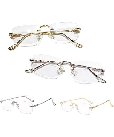Phone Screen Eye Strain Relief Glasses Anti-blue Light Eyewear Blue Blocking Unisex Large Frame Clear View Strong Hinge Transparent Golden One Size - Buy Online on GoSupps.com