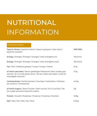 Hides Fine Foods Cardamom Seeds 500g - GMO Free - Ideal for Vegetarians - Middle Eastern and Indian Cuisine - Spice Staple for Curries and Masala Chai - Buy Online on GoSupps.com