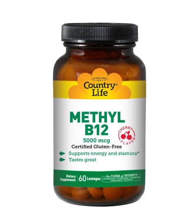 Country Life Methyl B12 Cherry 5000 mcg 60 Lozenges - Buy Online on GoSupps.com