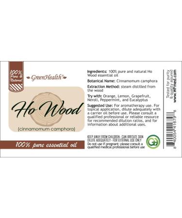 Ho Wood Essential Oil 1/2 fl oz (15 ml) Glass Bottle 100% Pure & Natural - GreenHealth - Buy Online on GoSupps.com