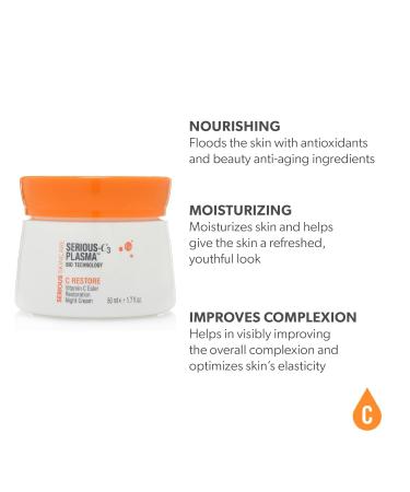 Serious Skincare C3 Plasma Night Trio - Night Cream Eye Treatment & Cleanser for Mature Dry Skin - Boost Radiance & Smoothness - Buy Online on GoSupps.com