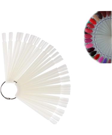 Mofun 50-Pieces Nail Swatches Sticks in White Professional Nail Colour Fan Display Sticks Nail Samples Sticks with Metal Buckle Detachable Practice Nails Sticks for Beginner Nail Display for Salon Natural Color - Buy Online on GoSupps.com