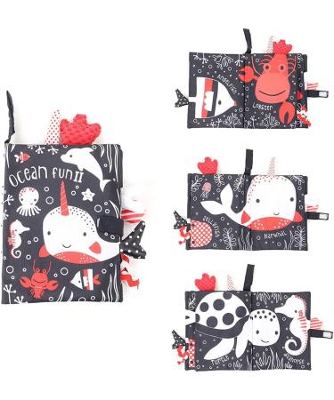DAYTOYS Soft Cloth Book for Babies - Waterproof Touch and Feel Crinkle Book - Early Education Activity Toy for Infants and Toddlers - Black and White - Buy Online on GoSupps.com