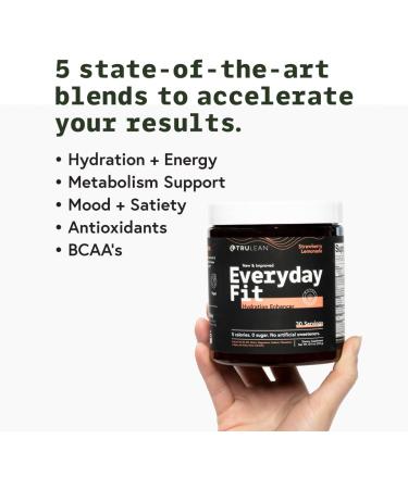 Buy TRULEAN Everyday Fit Water Enhancer - Sugar Free Electrolyte Powder BCAA Blend - Keto Amino Acid Supplement - Delicious Strawberry Lemonade - 30 Servings - Buy Online on GoSupps.com