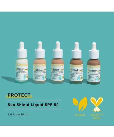 MyChelle Sun Shield Liquid SPF 50 - MediumDark (1 Fl Oz) | Broad Spectrum Sun Protection - Buy Online on GoSupps.com