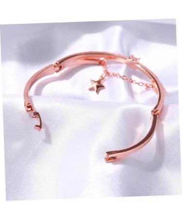 Healeved 2pcs Gemstone Bracelet Crystal Bracelets Open Star Pendant Bracelet Cuff Bracelet Star Bangle Gold Bangle Bracelet Jeweled Bangle Bracelet Women's Bracelets Diamond Miss Jewelry Rose Goldx2pcs 19.5*1.2cmx2pcs - Buy Online on GoSupps.com