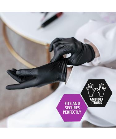 Med Pride Black Nitrile Exam Gloves - 4 Mil Thickness - Pack of 50 Medium Gloves - Latex/Powder-Free for Surgical, Doctors, Hospital & Home Use - Buy Online on GoSupps.com