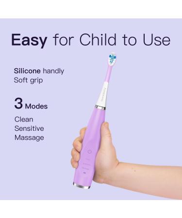 FUMEIKANG Kids Electric Toothbrushes Sonic Tooth Brush for Boys and Grils Power Toothbrush 3 4 5 6 7 8 9 10 11 12 (Purple) - Buy Online on GoSupps.com