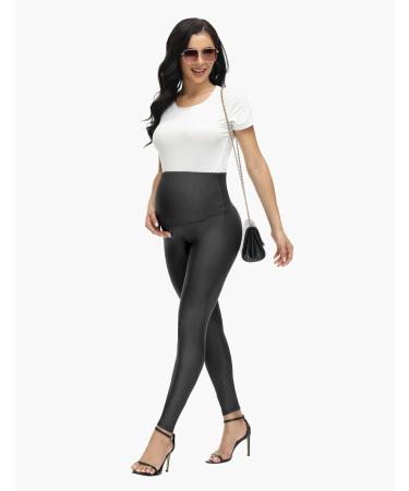 HOFISH Faux Leather Over The Belly High Waist Yoga Pants - Black XL - Buy Online on GoSupps.com