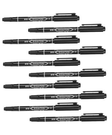 FOMIYES 10pcs Eyebrow Marker Pen Lip Mapping Pen Eyebrow Tattoos Pen Marker Pens Body Eyebrow Pencil Plastic 13.9x1.8cm Black