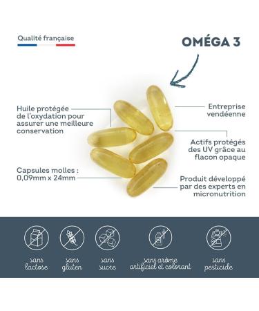 VITAVEA WELL-BEING Omega 3 Wild Fish Oil 2000mg - 1000mg EPA 500mg DHA Highly Concentrated in Omega 3-60 Capsules Heart & Brain Function Vision - Made in France - Buy Online on GoSupps.com