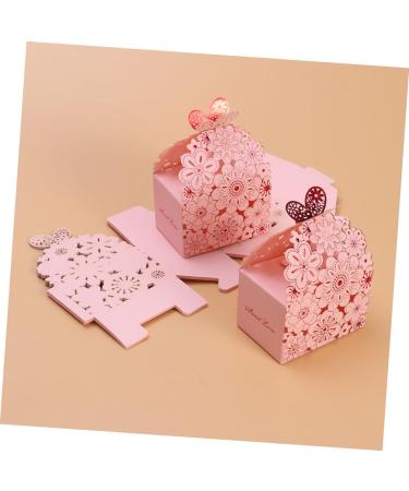 VILLCASE Personalized Tags 20 Pcs Box Gift Boxes Party Favor Boxes Chocolate Box Pink Hollow Out Personalized Labels - Buy Online on GoSupps.com