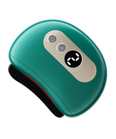 Verdant Touch Electronic Gua Sha brush Electric Gua Sha Massage device board 9 -course temperature heating portable stencil for face and body green