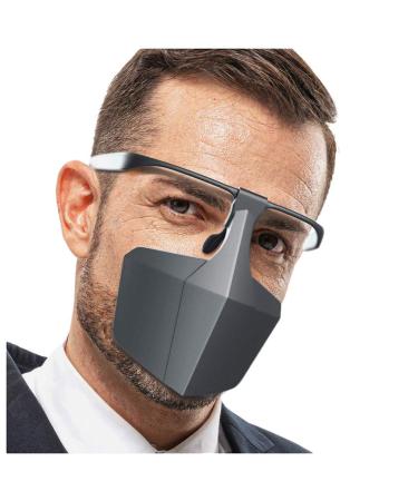 Snowfoller Plastic Protective Mask Breathable Reusable Protective Cover Equipment Anti-splash Spray Isolation Shield - Black