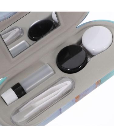 Ciieeo 2 in 1 Double-Sided Glasses Box with Mirror | Travel Kit for Contacts & Glasses | PU Storage Case & Tweezers - Buy Online on GoSupps.com