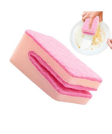 Shakven Scrub Sponges Dish Cleaning Sponge Scrubber | Dish Washing Sponge Reusable Kitchen Sponges and Scrubbers Scrubbing Sponge for Kitchen Sink Pink