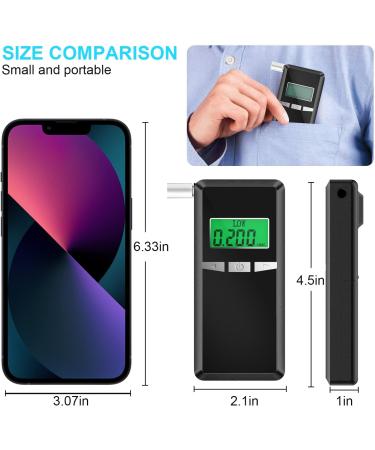 Breathalyzer 2022 Upgrade Professional-Grade Accuracy Alcohol Tester with Digital Blue LCD Display for Home or Party Use with 10 Mouthpieces - Buy Online on GoSupps.com