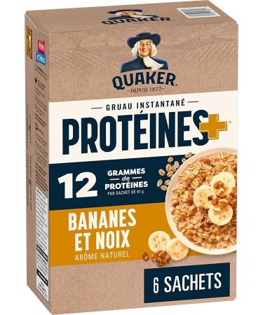 Quaker Protein+ Banana Nut Instant Oatmeal 366g | 12 Grams of Protein per Serving | Source of Fibre | No Artificial Colours or Flavours | Made with Whole Grain Canadian Oats Banana Nut 366 g (Pack of 1) - Buy Online on GoSupps.com