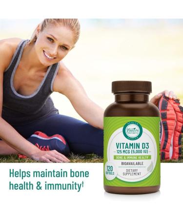 Natures Instincts Vitamin D3 125 MCG (5000 IU) Softgels - 120 Count | Bone & Immune Health Support | Bioavailable Supplement - Buy Online on GoSupps.com