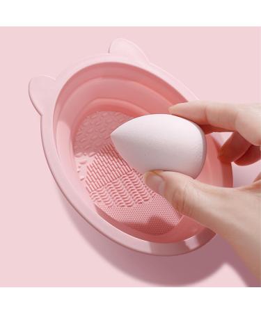 Makeup Brush Cleaner Mat Silicone Cosmetic Brush Cleaning Pad Sponge Brush Foldable Cleaning Bowl Portable Cosmetic Brush Cleaner Washing Tool for Makeup Brushes - Buy Online on GoSupps.com