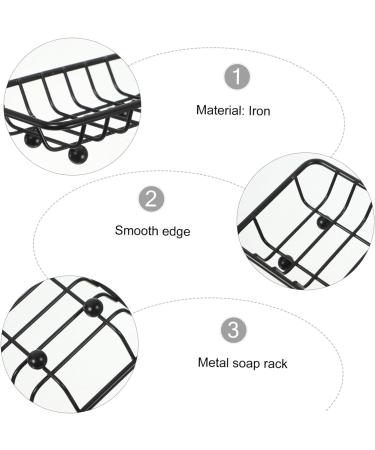 Anneome Soap Holder Bathroom Soap Dish Metal Soap Rack Soap Container Soap Dishes for Bar Soap Shower Soap Dish Soap Dish for Shower Travel Bath Soap Face Wrought Iron Black 12.00X9.00X3.00CM - Buy Online on GoSupps.com